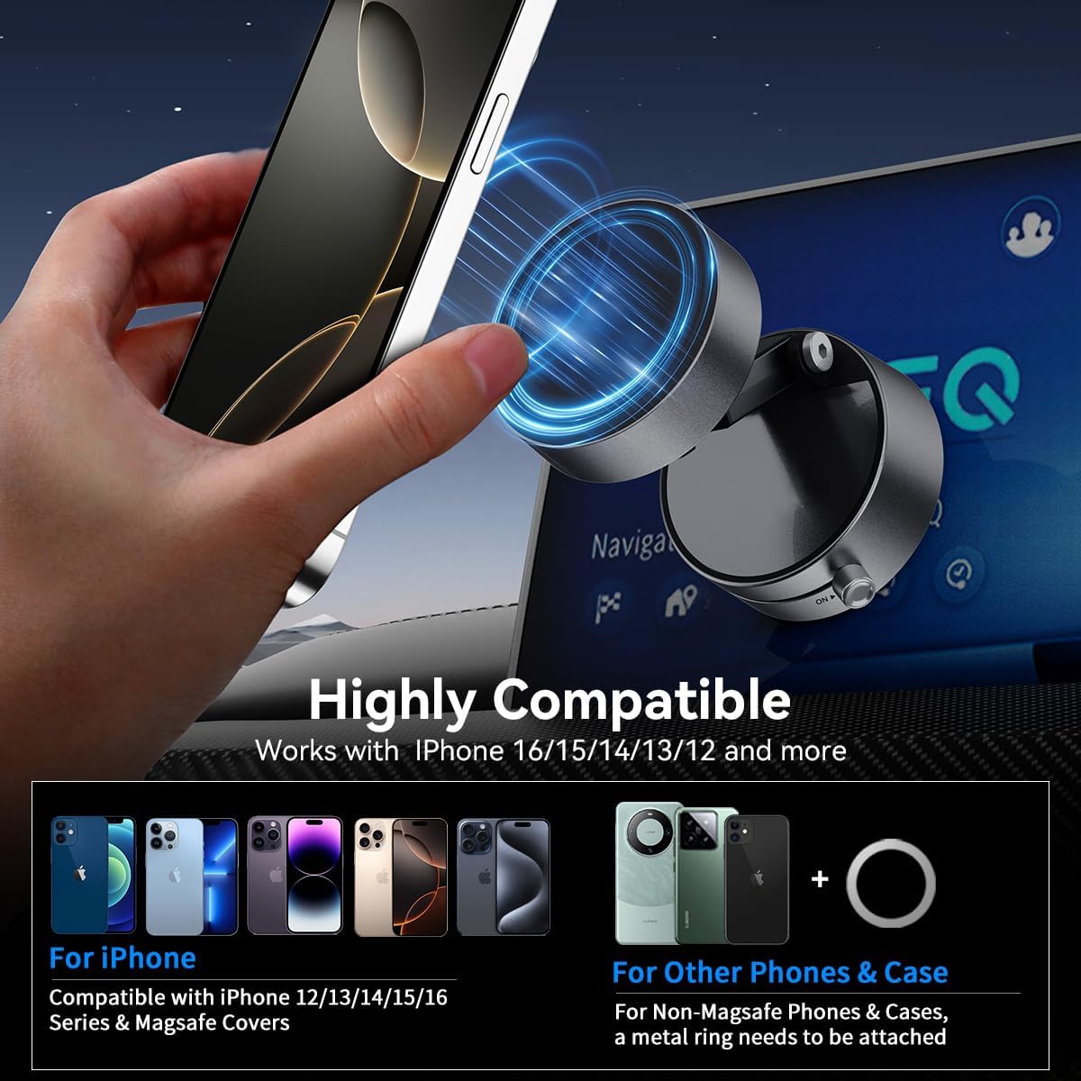 Soporte Magnético 360° para Celular — Auto y Escritorio