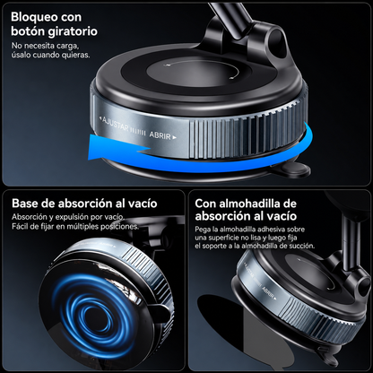 Soporte Magnético 360° para Celular — Auto y Escritorio