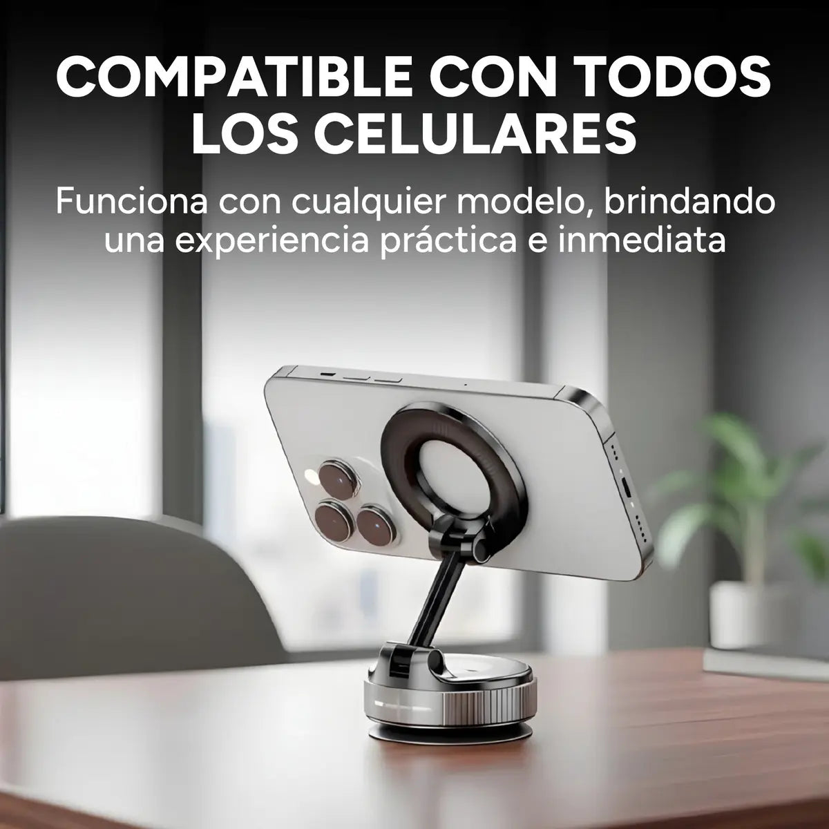 Soporte Magnético 360° para Celular — Auto y Escritorio